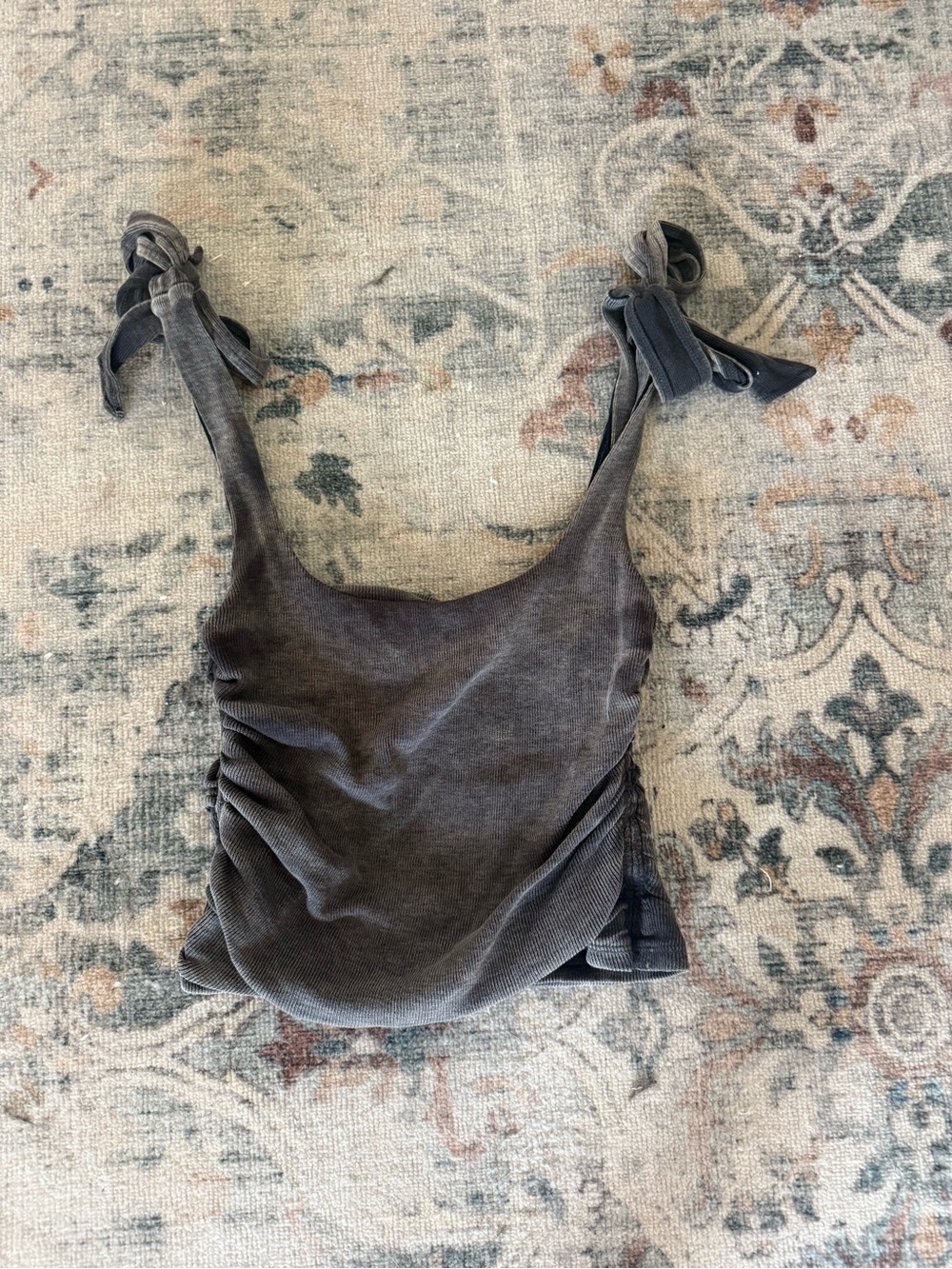 Free People Charcoal Tie-Shoulder Camisole